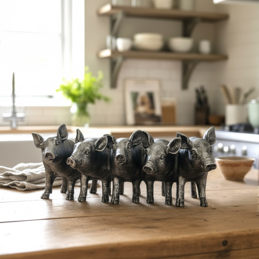 Silver Pigs Planter - Indoor Pot for Herbs Succulents and Plants