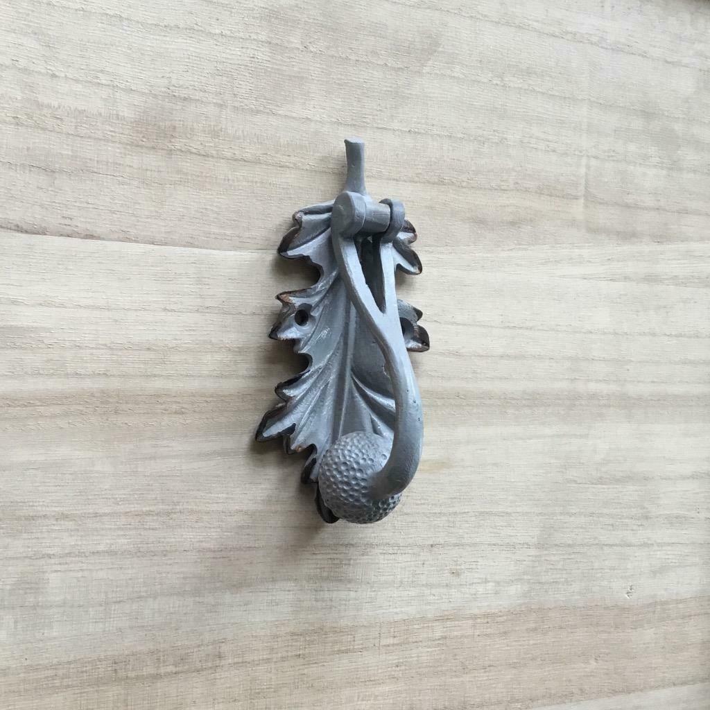 Antique Grey Acorn and Leaf Door Knocker