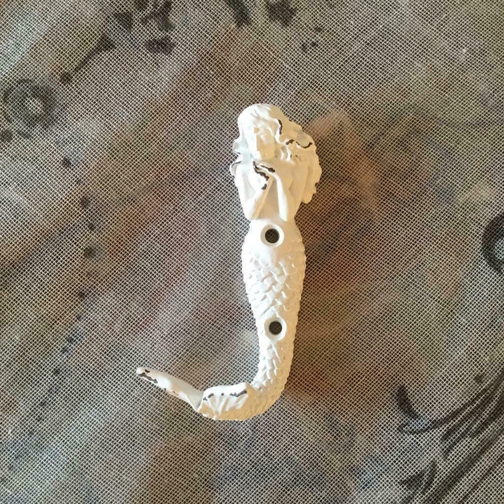 Ornate Mermaid Hook Antique White