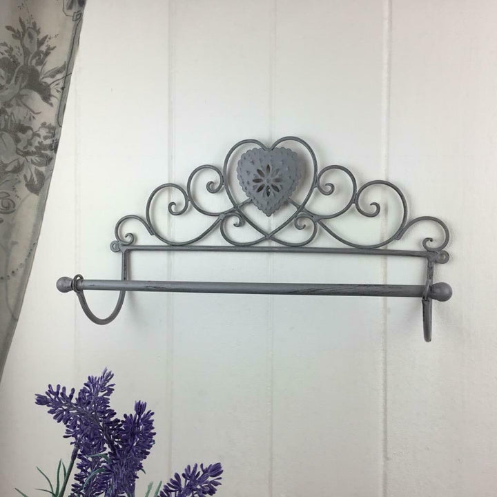 French Grey Kitchen Roll/Towel Holder Rail