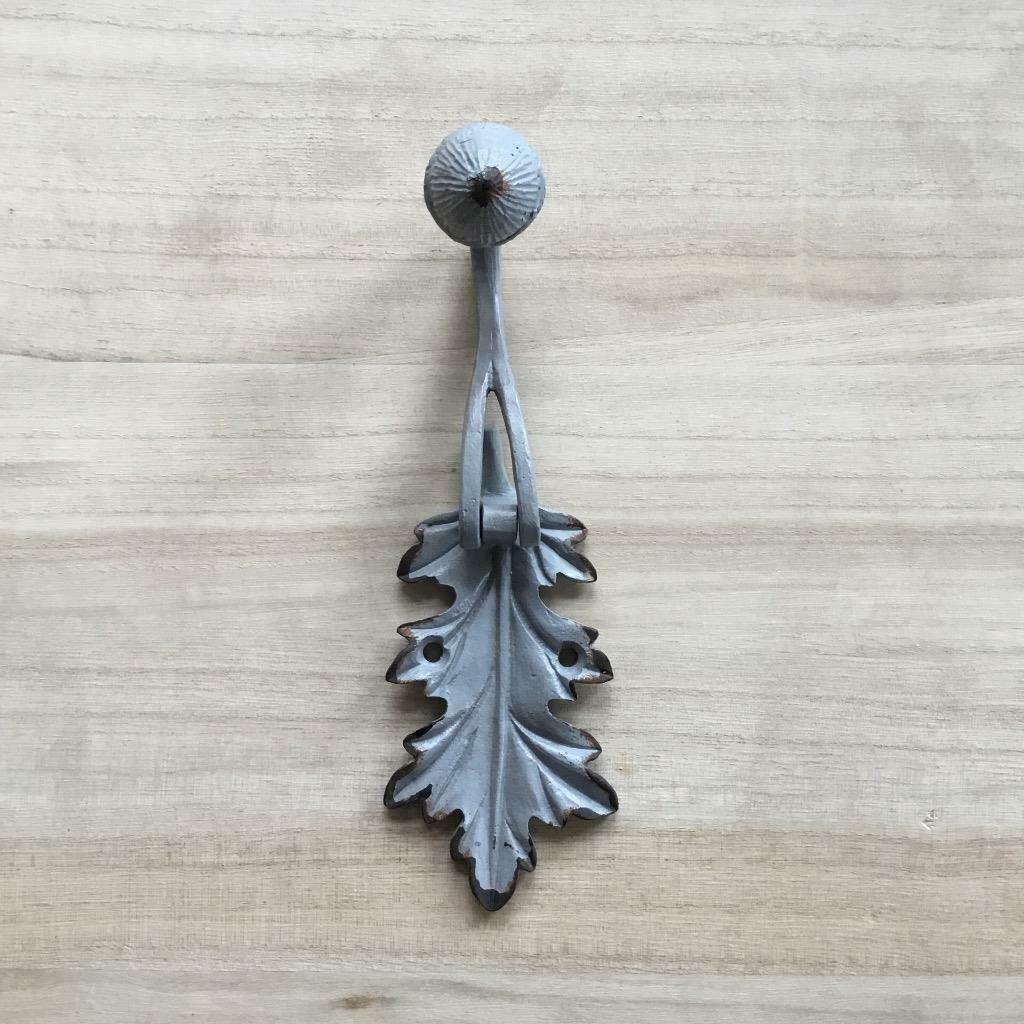 Antique Grey Acorn and Leaf Door Knocker