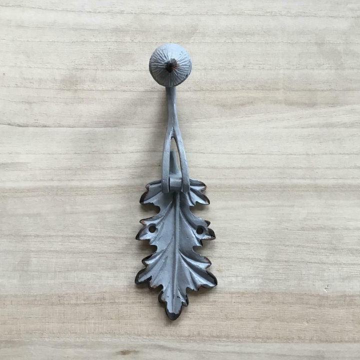 Antique Grey Acorn and Leaf Door Knocker