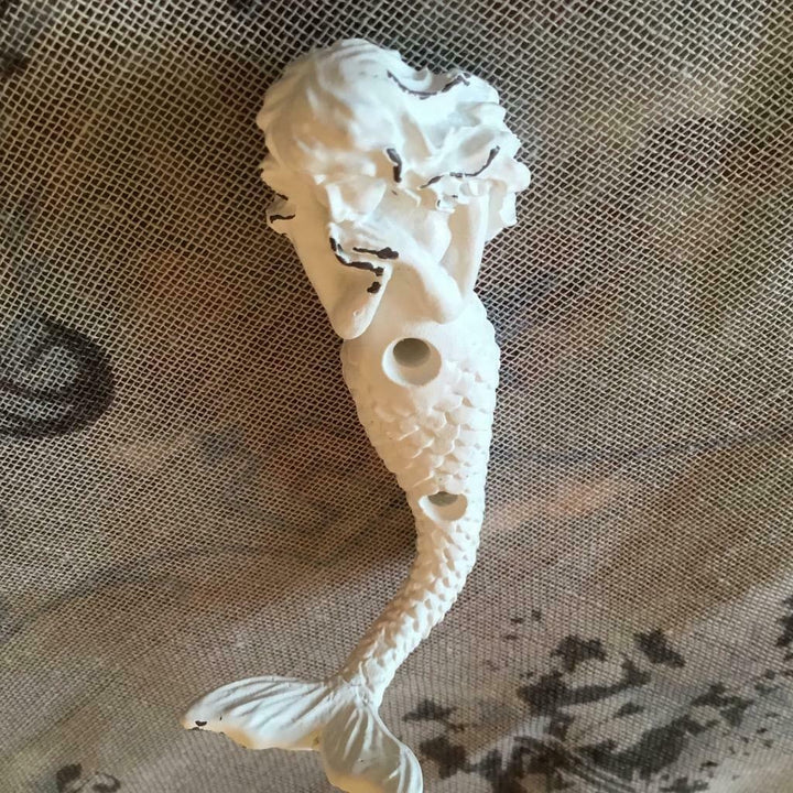 Ornate Mermaid Hook Antique White