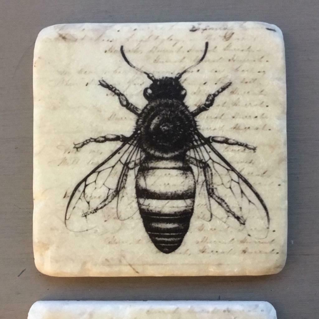 Bee Coasters Boxed Set 4 Chunky Tiles
