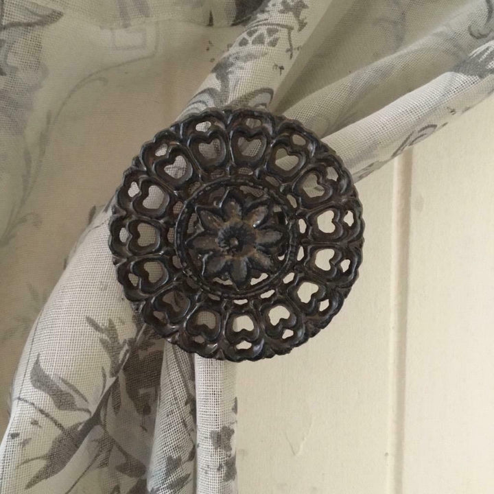 Cast Iron Ornate Hold Back | French Antique Style Curtain Tieback