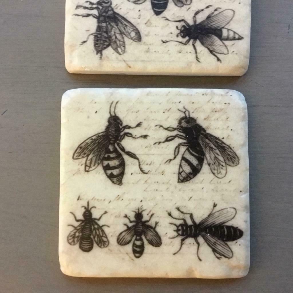Bee Coasters Boxed Set 4 Chunky Tiles