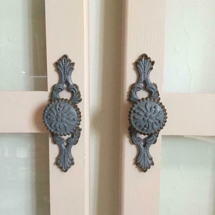 Large Ornate French Grey Cabinet Knob