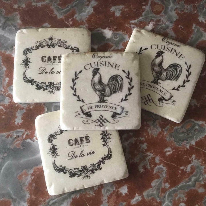 French Country Shabby Chic Coasters | Set of 4