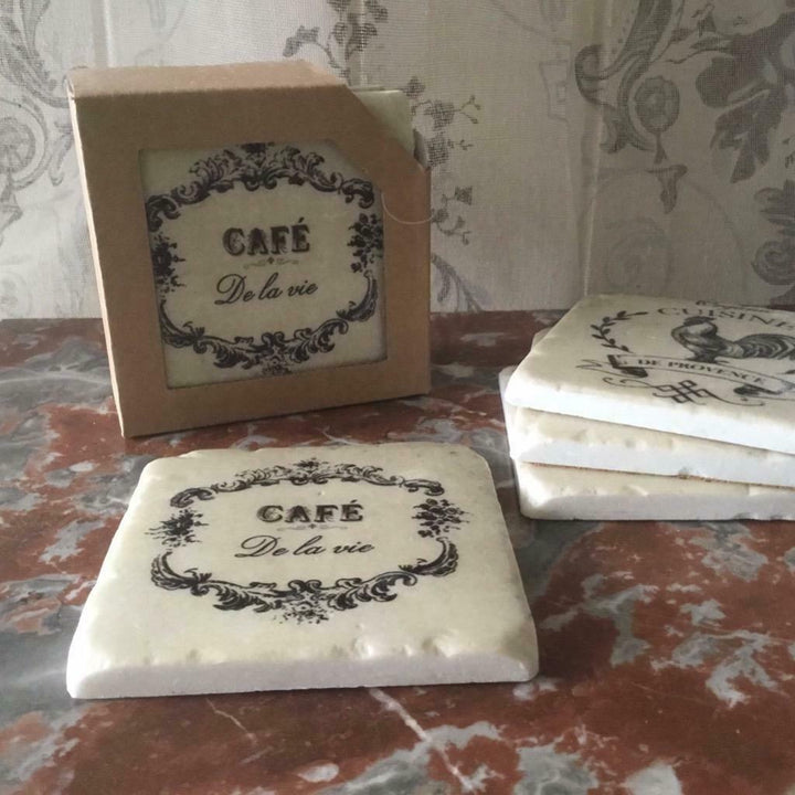 French Country Shabby Chic Coasters | Set of 4