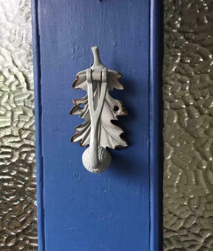Antique Grey Acorn and Leaf Door Knocker