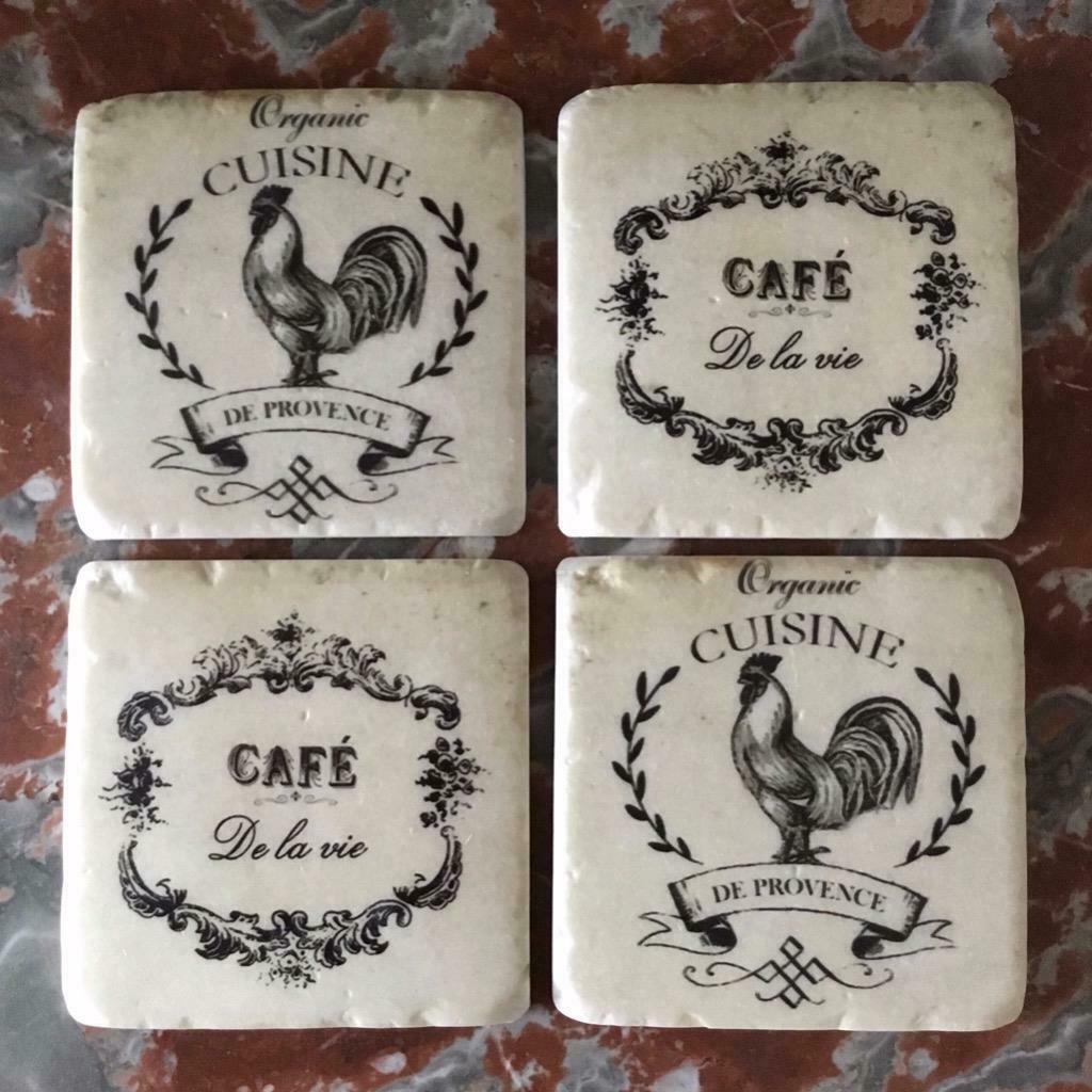 French Country Shabby Chic Coasters | Set of 4