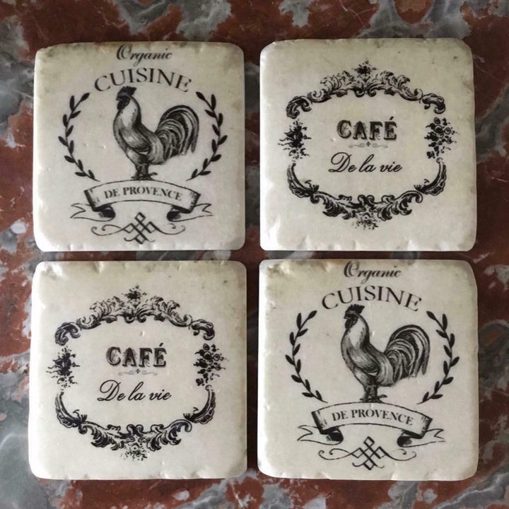 French Country Shabby Chic Coasters | Set of 4