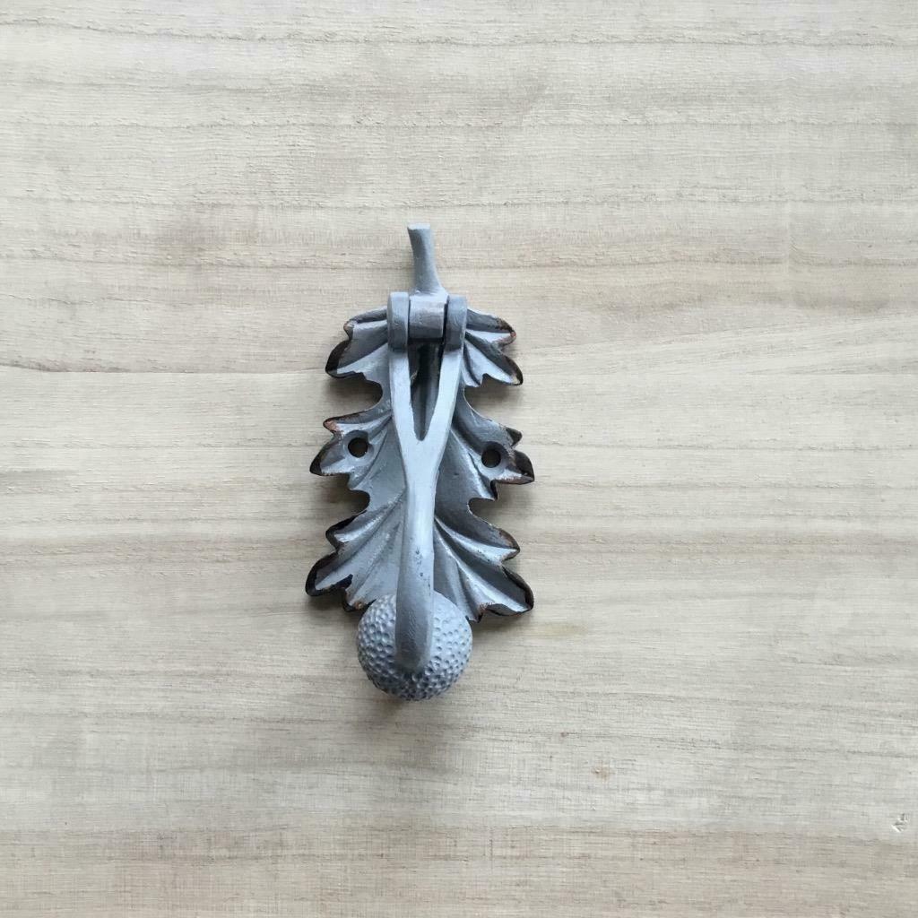 Antique Grey Acorn and Leaf Door Knocker