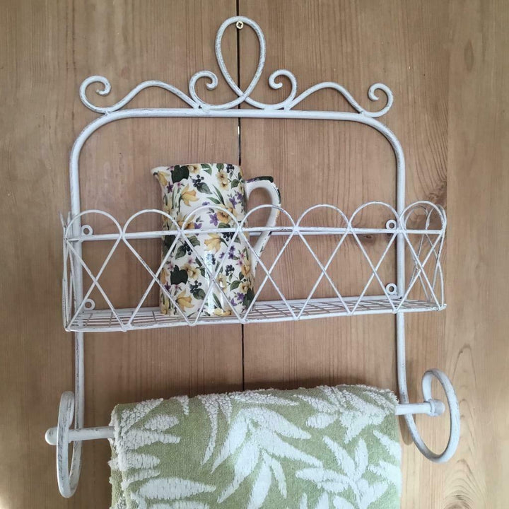 French Shabby Chic Metal Wall Unit
