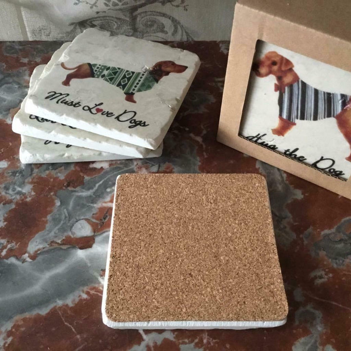 Shabby Chic Dog Coasters | Set of 4 Coasters