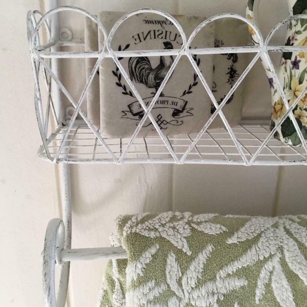 French Shabby Chic Metal Wall Unit