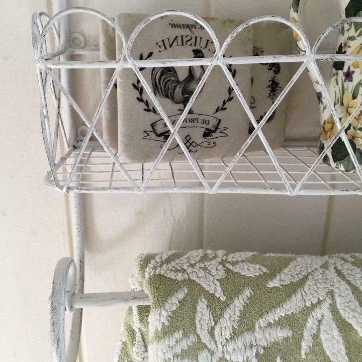 French Shabby Chic Metal Wall Unit