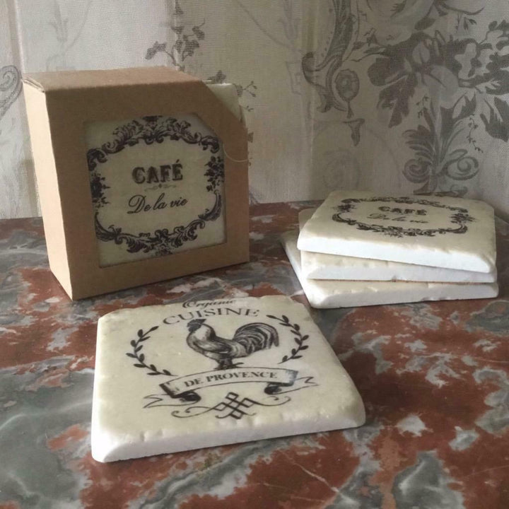 French Country Shabby Chic Coasters | Set of 4
