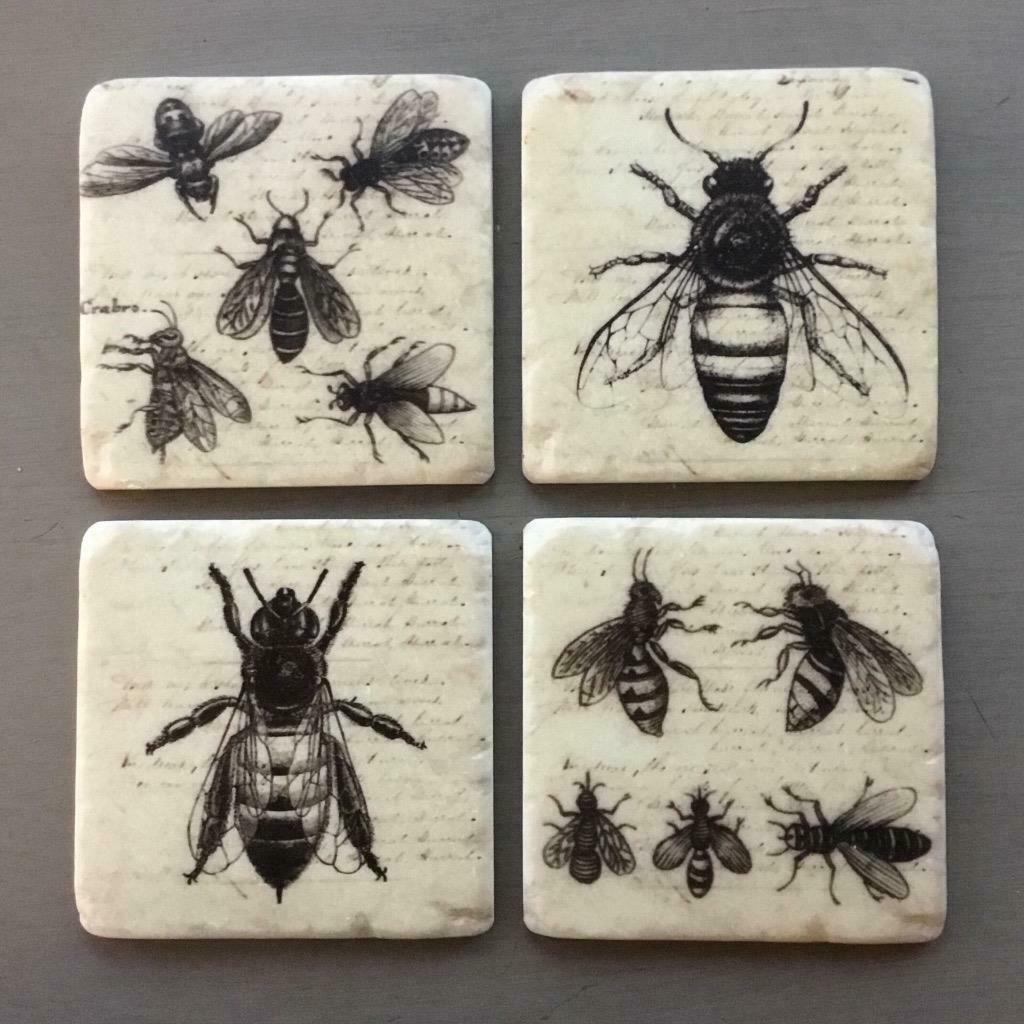 Bee Coasters Boxed Set 4 Chunky Tiles