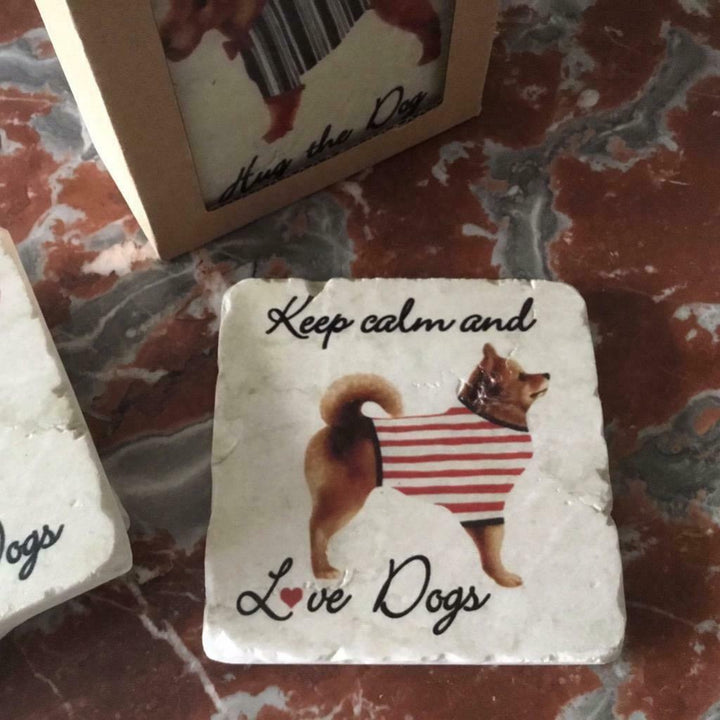 Shabby Chic Dog Coasters | Set of 4 Coasters
