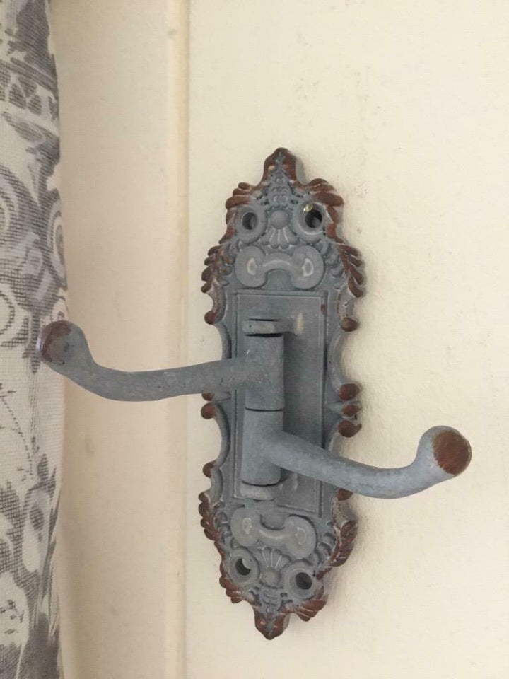 French Grey Swing Arm Double Wall Coat Hook