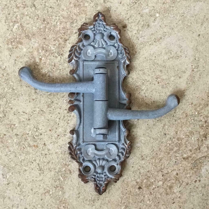 French Grey Swing Arm Double Wall Coat Hook