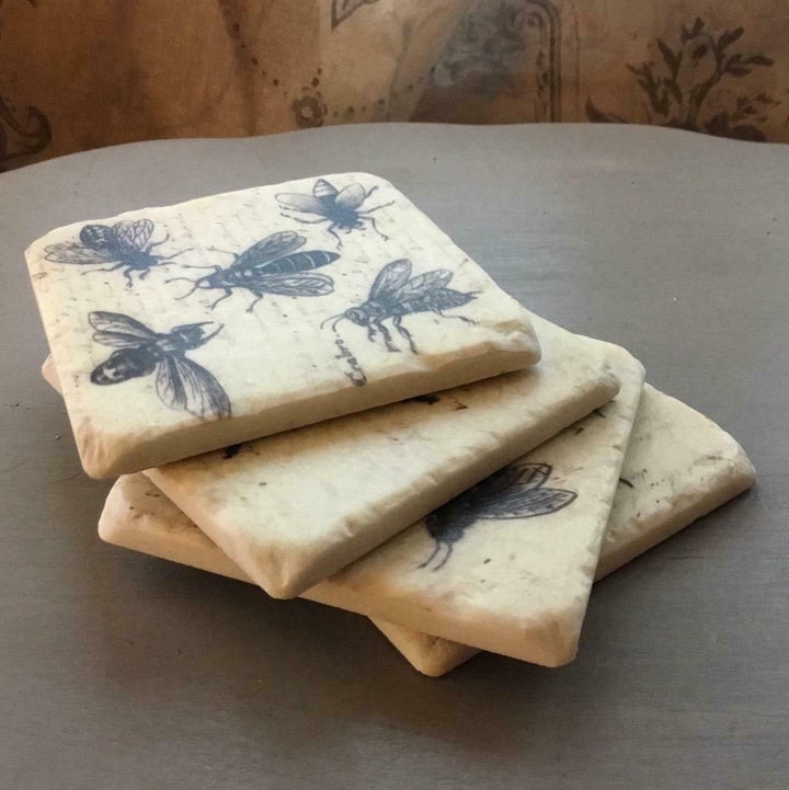 Bee Coasters Boxed Set 4 Chunky Tiles