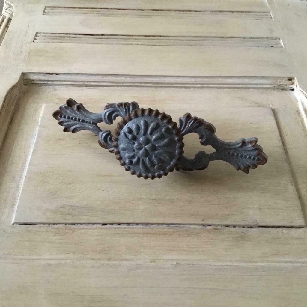 Large Ornate French Grey Cabinet Knob