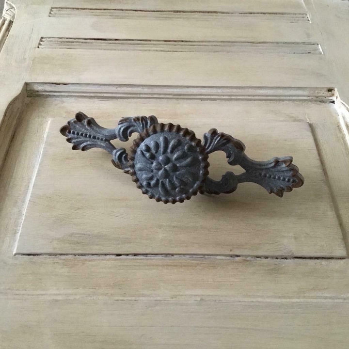 Large Ornate French Grey Cabinet Knob