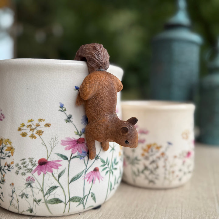 Set of 2 Wild Flowers Ceramic Planters