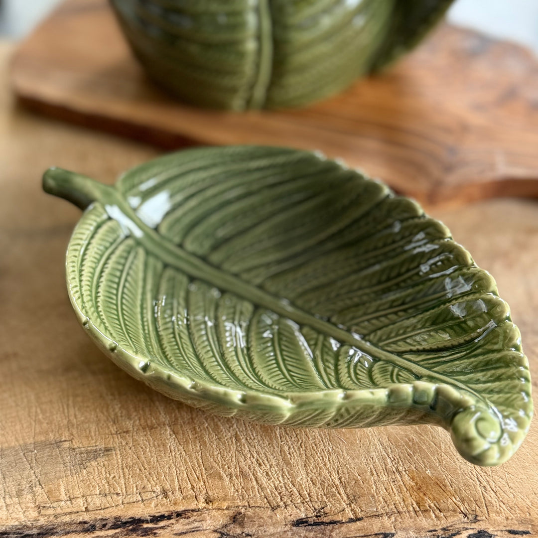 Green Fern Leaf Dish - Large