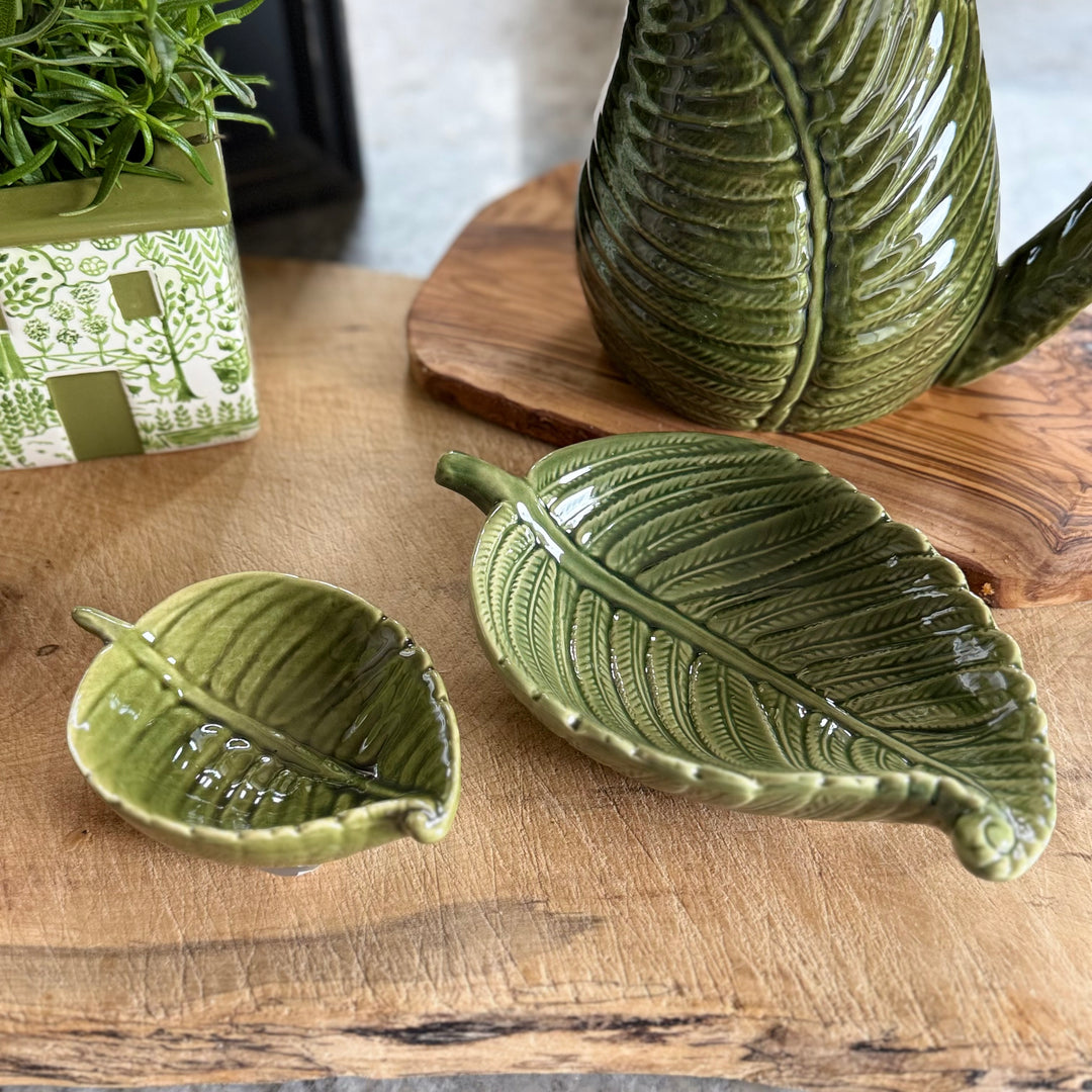 Green Fern Leaf Dish - Large