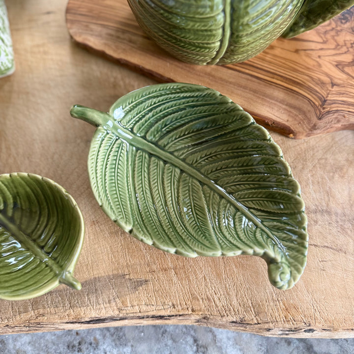 Green Fern Leaf Dish - Large