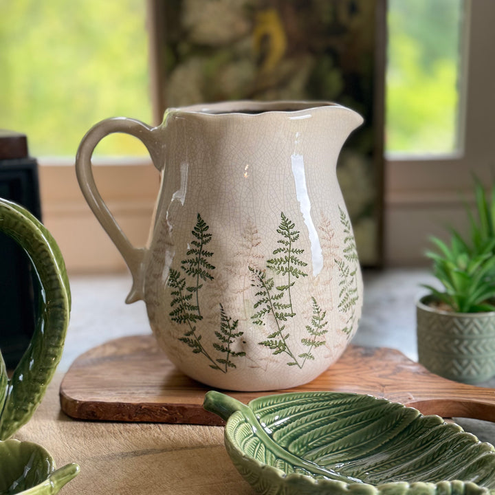 Large Ceramic Fern Jug Vase