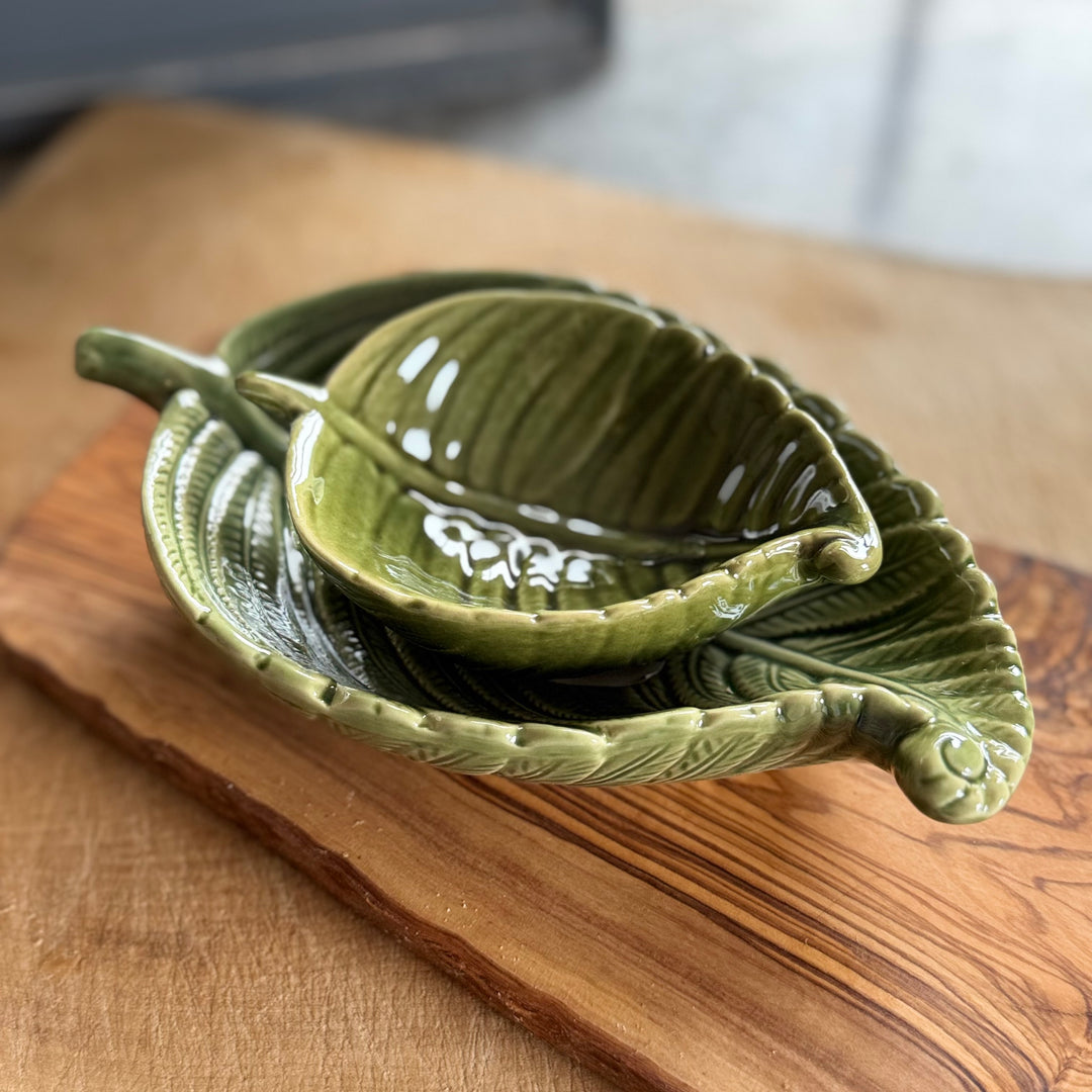 Green Fern Leaf Dish - Large