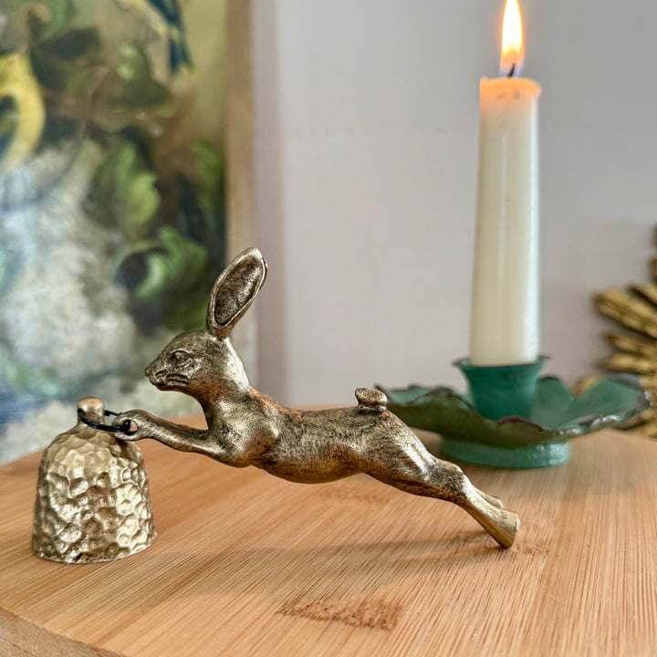 Golden Leaping Hare Candle Snuffer