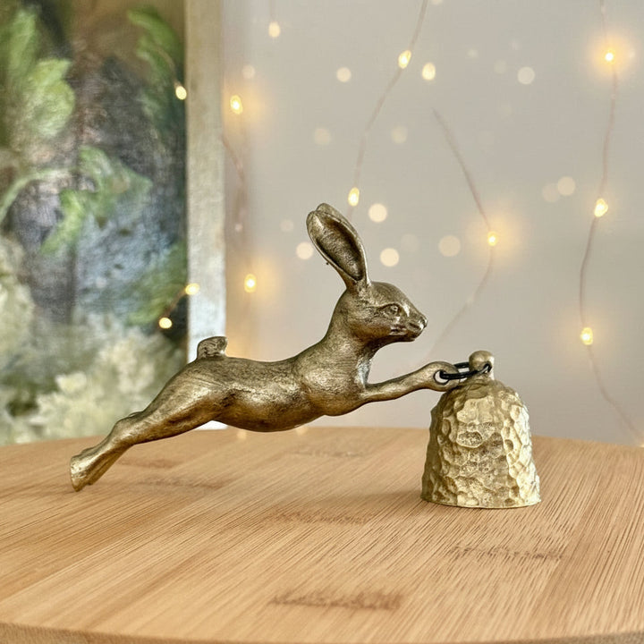 Golden Leaping Hare Candle Snuffer