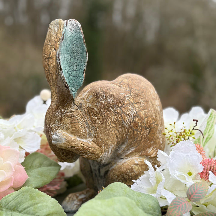 Rustic Shy Hare Ornament