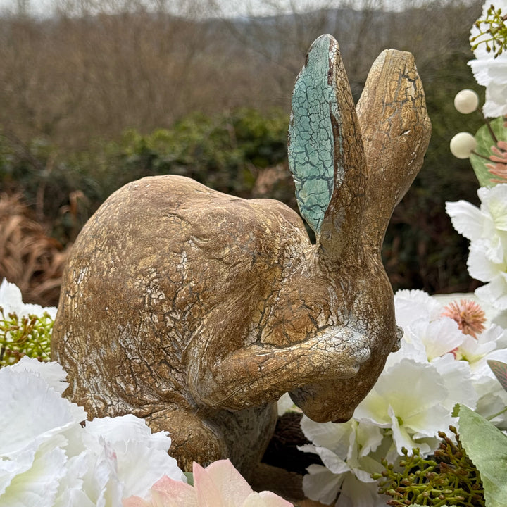 Rustic Shy Hare Ornament