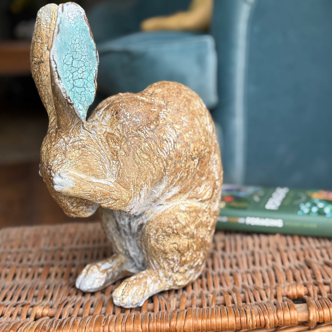 Rustic Shy Hare Ornament