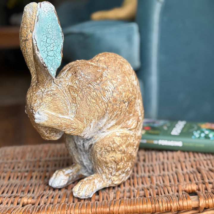 Rustic Shy Hare Ornament