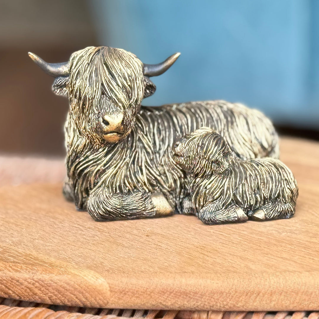 Highland Cow Mother and Baby Ornament