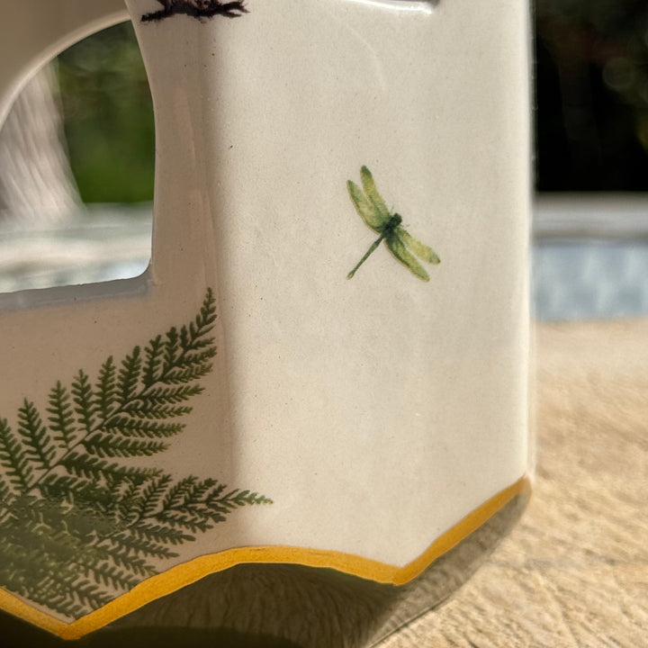 Fern and Dragonfly Ceramic Lantern