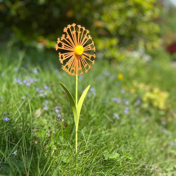 Dandelion Metal Flower Garden Stake
