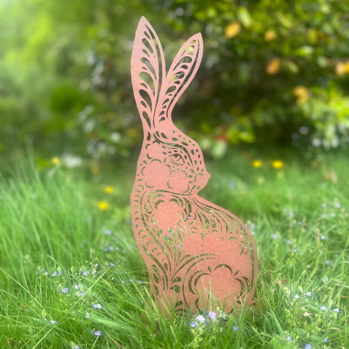 Floral Hare on a Stake