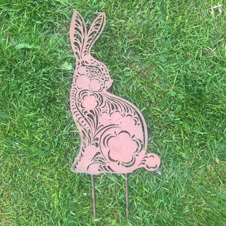 Floral Hare on a Stake