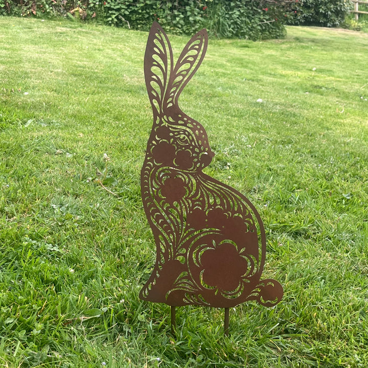 Floral Hare on a Stake