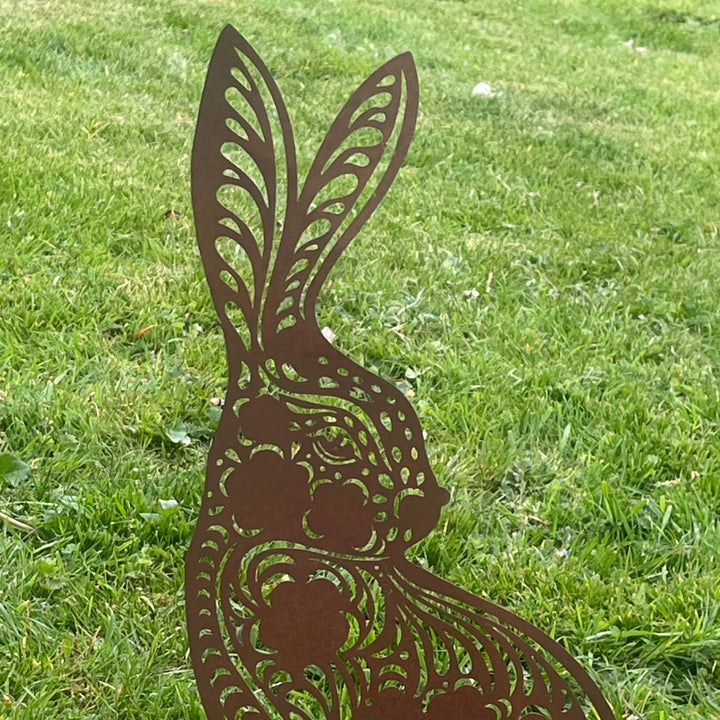 Floral Hare on a Stake