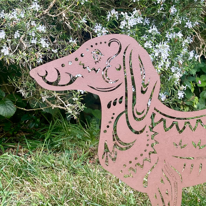 Rusty Dachshund on a Stake