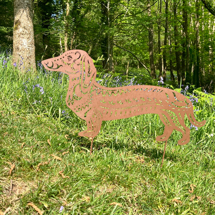 Rusty Dachshund on a Stake